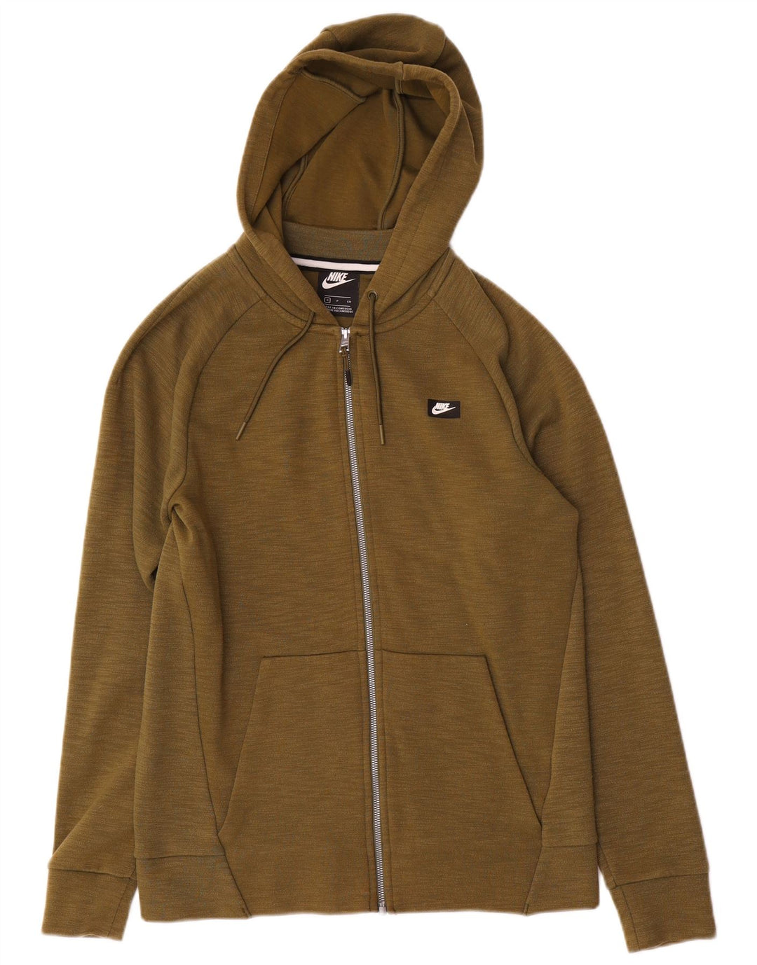 Felpa con cappuccio e zip Nike da uomo piccola in cotone kaki