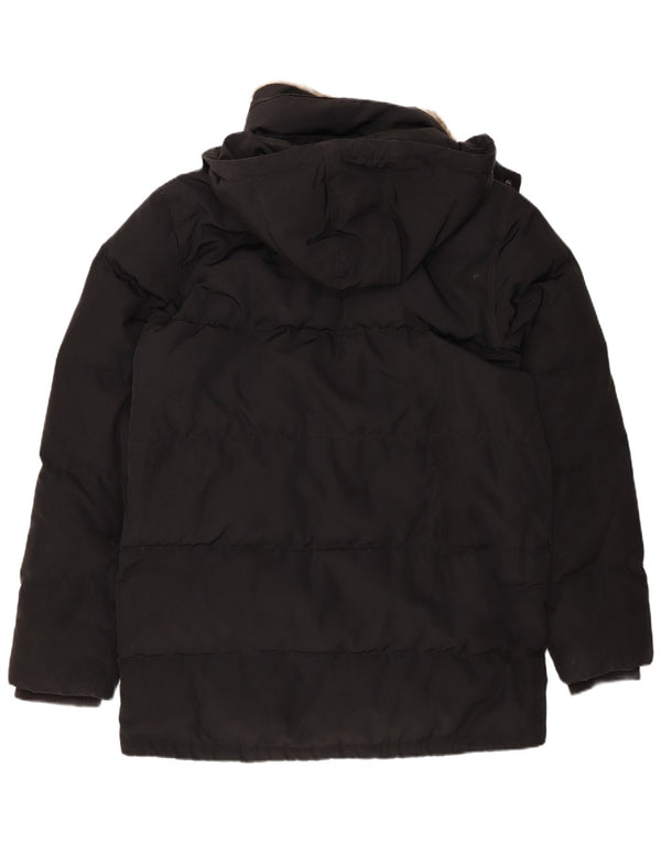 Cappotto imbottito con cappuccio da uomo Tommy Hilfiger UK 42 XL poliestere nero
