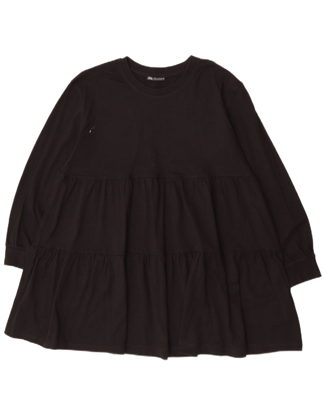 Abito a strati a maniche lunghe da donna Zara UK 14 medio nero