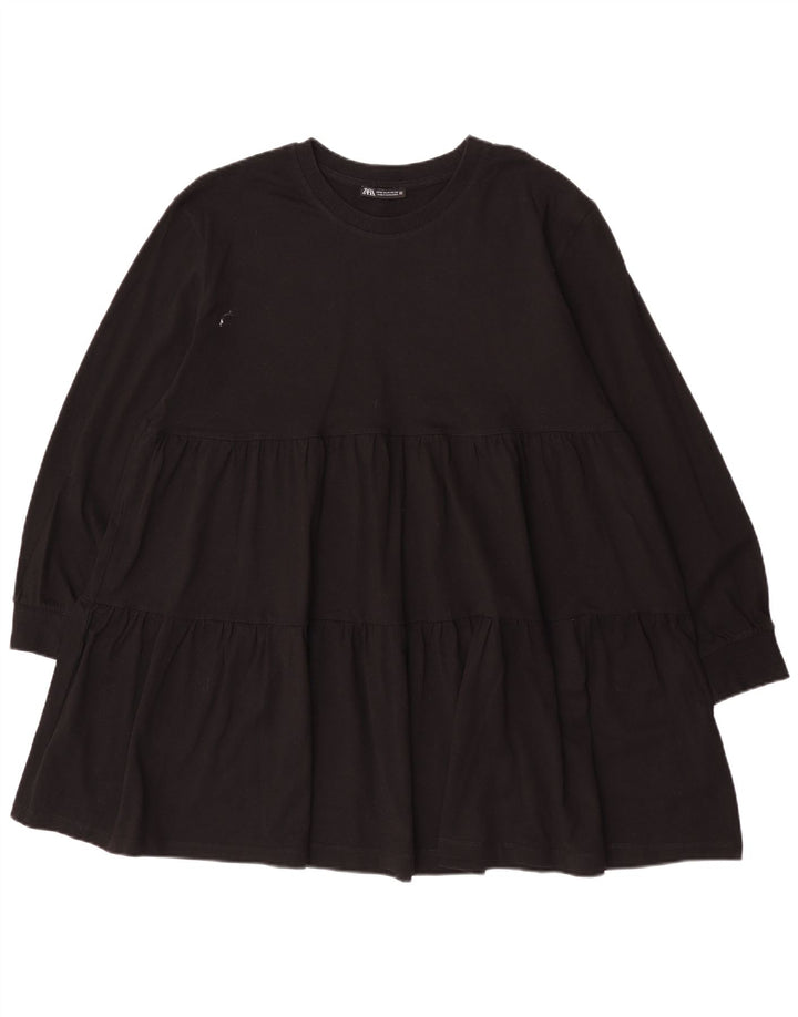 Abito a strati a maniche lunghe da donna Zara UK 14 medio nero