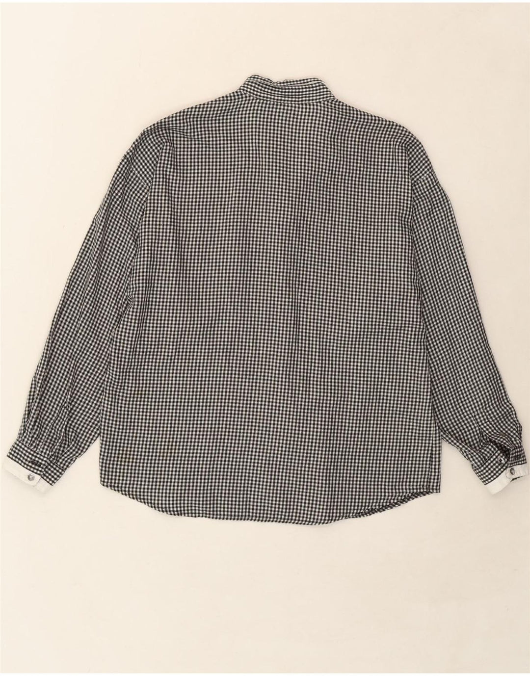 VINTAGE Womens Flannel Shirt EU 38 Medium Black Gingham Vintage Vintage and Second-Hand Vintage from Messina Hembry 