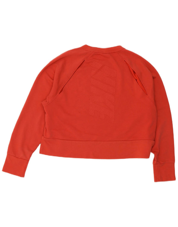 Felpa grafica Nike Dri Fit Crop da donna, taglia UK 14, colore rosa medio