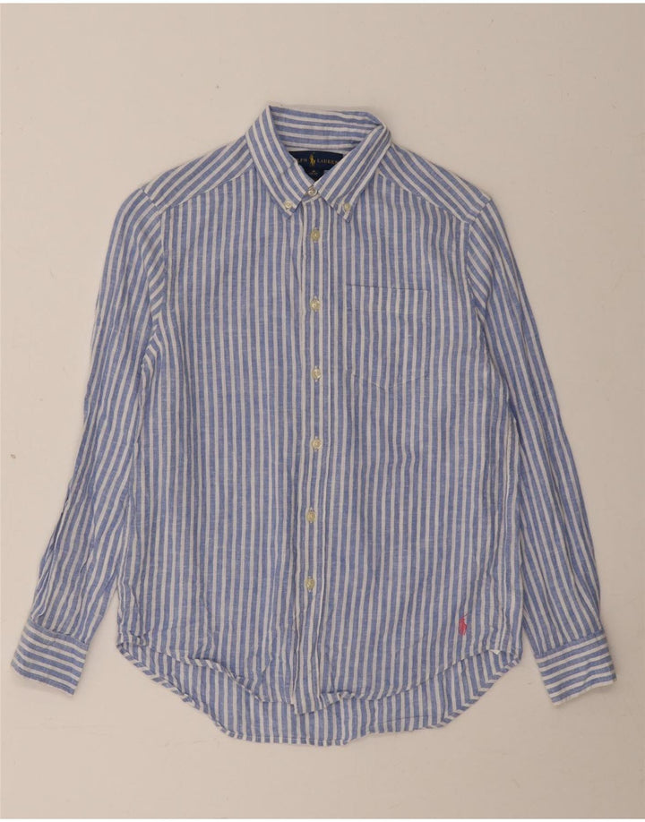 Camicia Ralph Lauren per ragazzi 10-11 anni in lino a righe blu medio