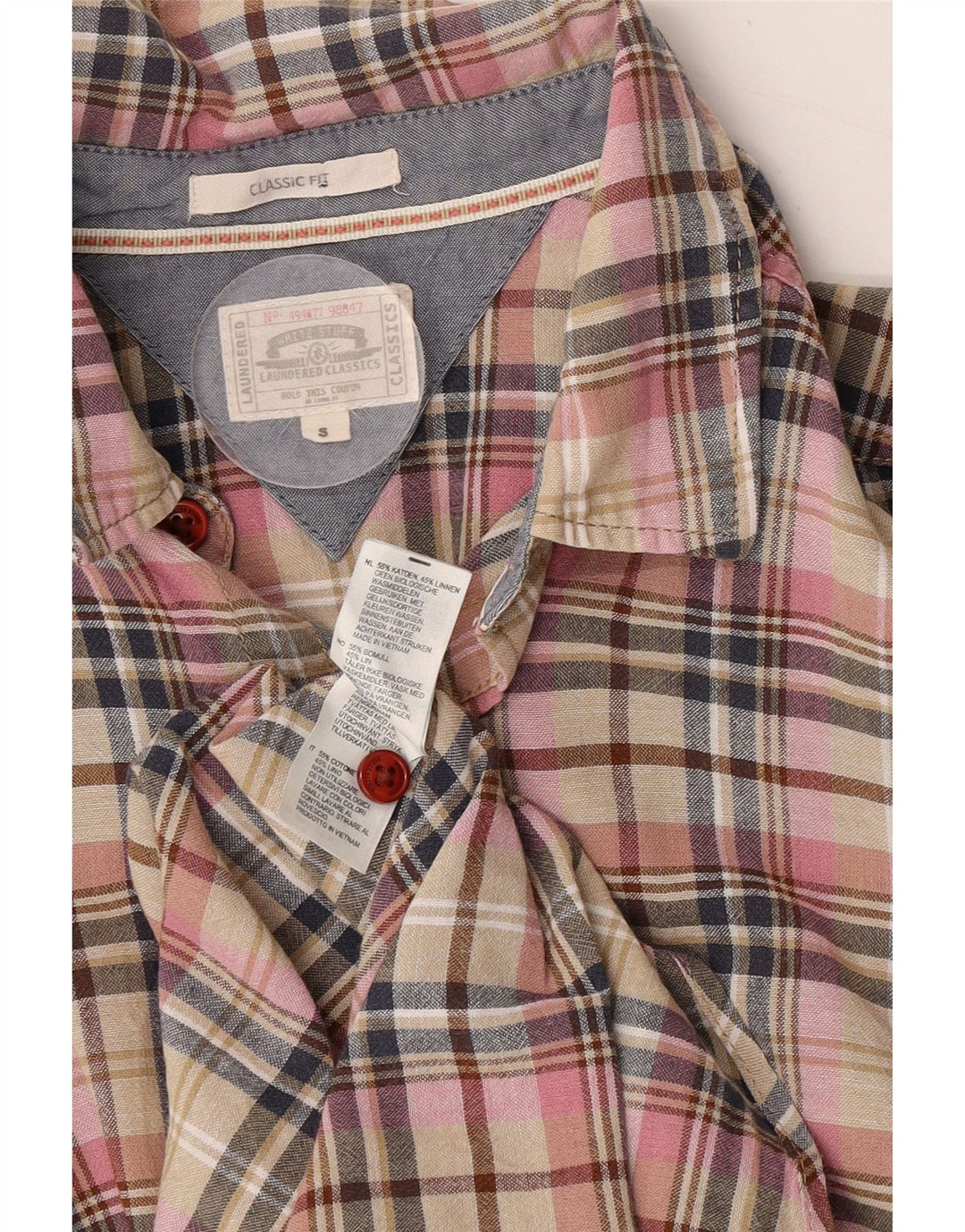 Camicia da uomo a maniche corte dal taglio classico di White Stuff a quadri piccoli multicolori