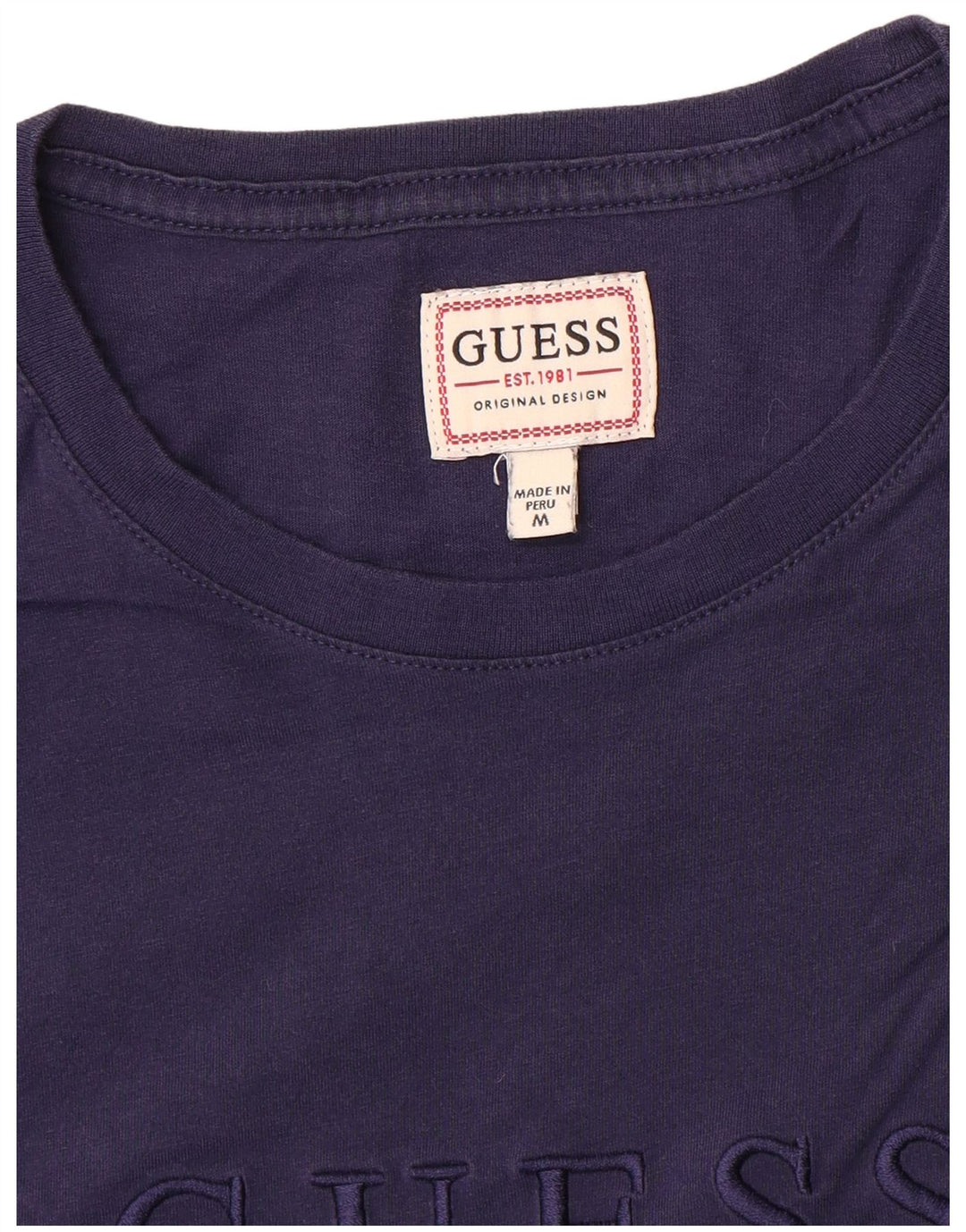 T-shirt grafica da uomo Guess Top medio blu navy