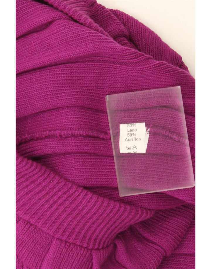 Gonna longuette in maglia da donna vintage W28 piccola in lana viola