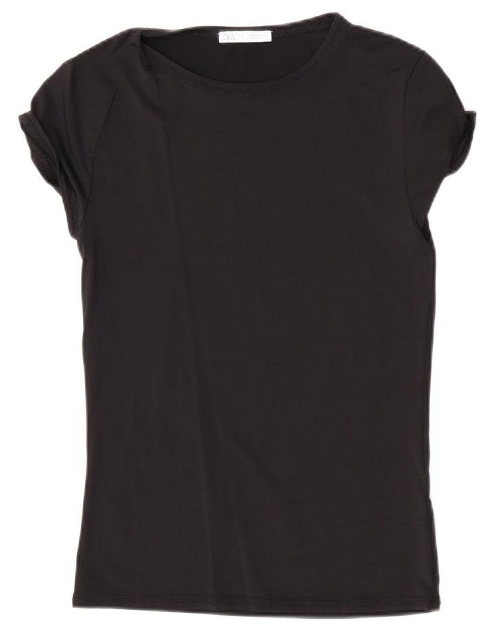 T-shirt Zara da donna Top UK 12 media nera