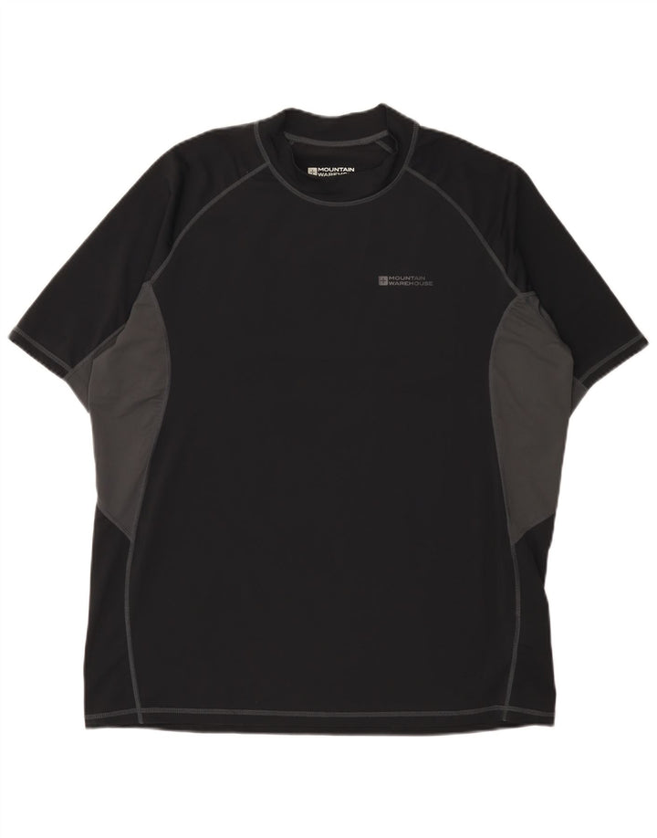 T-shirt da uomo Mountain Warehouse Top XL in nylon color block nero