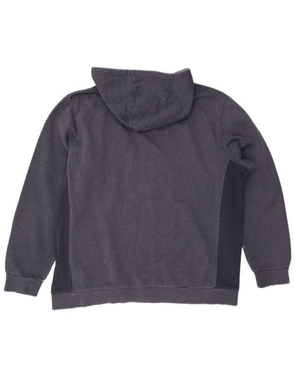 Maglione con cappuccio e zip da uomo ADIDAS XL in cotone blu navy