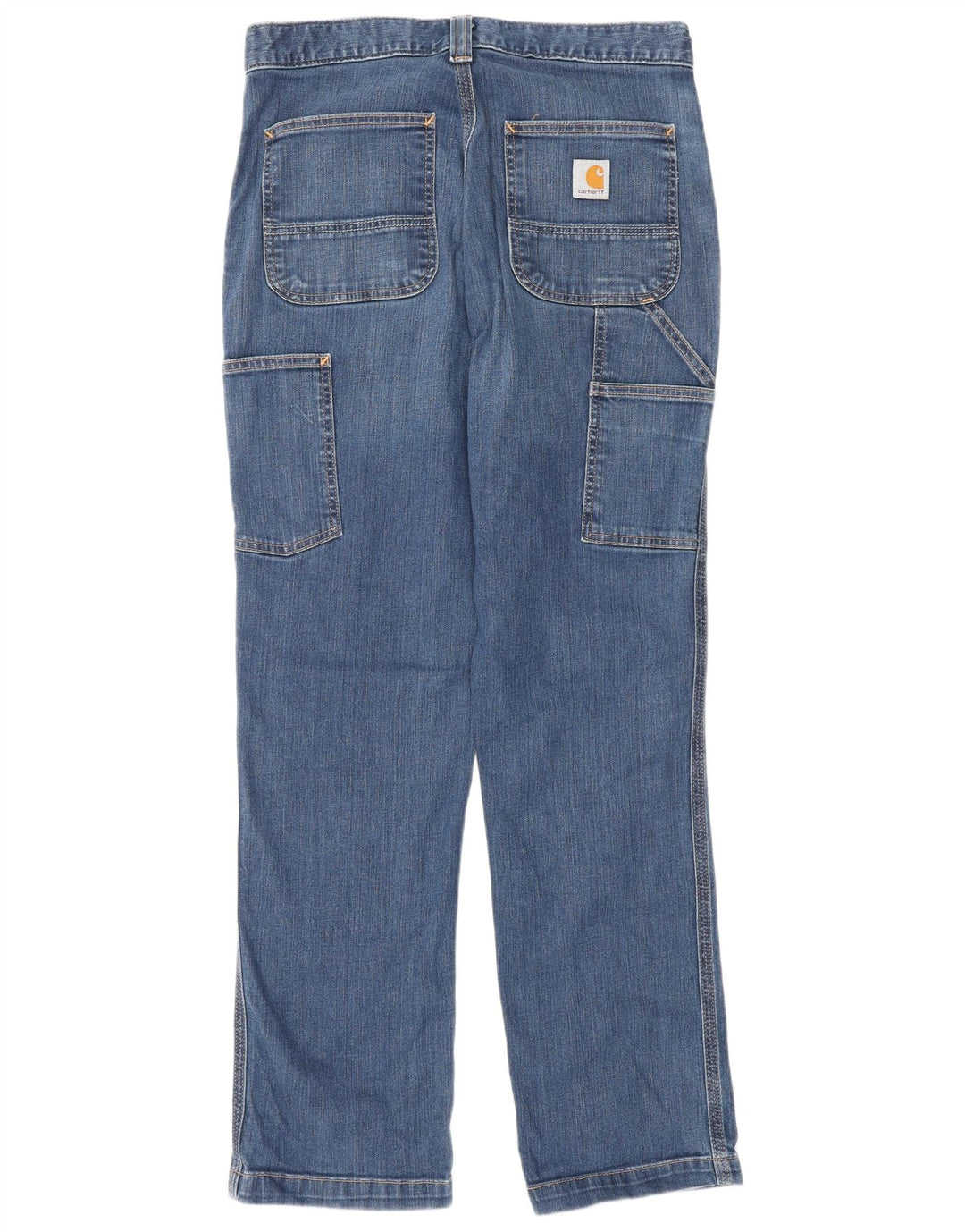 Jeans dritti cargo da uomo CARHARTT vestibilità rilassata W30 L30 cotone blu