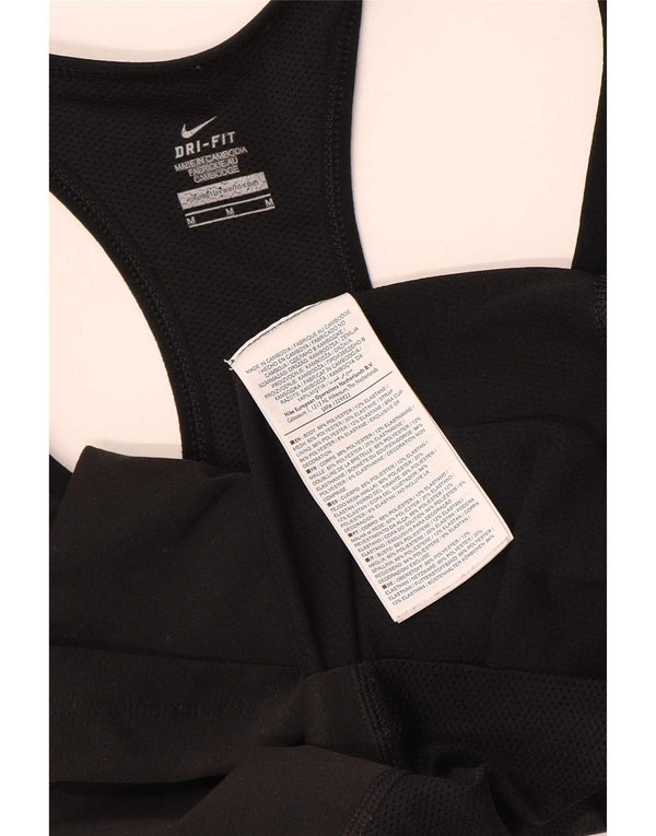Canotta grafica Nike Dri Fit da donna UK 12 medio nero poliestere