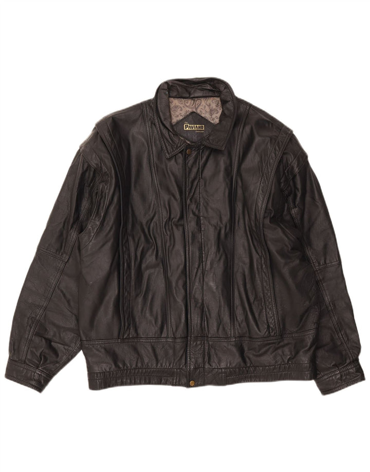 Giacca in pelle da uomo Paviano UK 42 XL Pelle nera