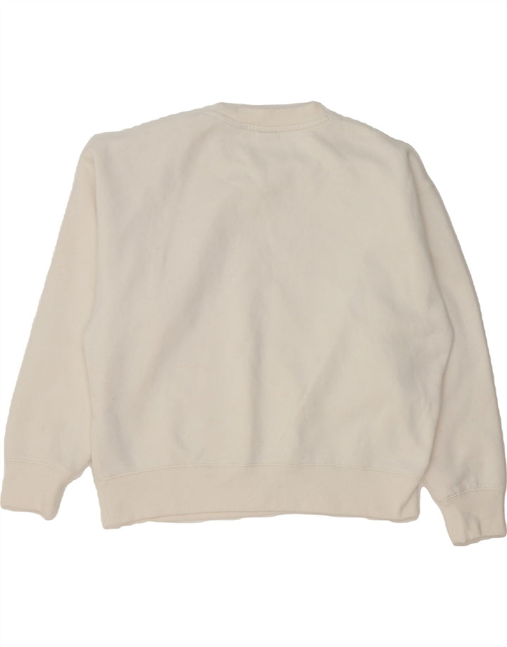 SUPERDRY Womens Oversized Sweatshirt Jumper UK 16 Large  White Cotton Vintage Superdry and Second-Hand Superdry from Messina Hembry 