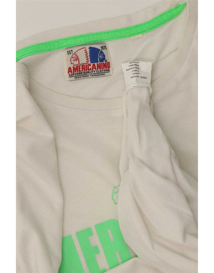 T-shirt grafica standard da uomo Americanino Top in cotone bianco medio
