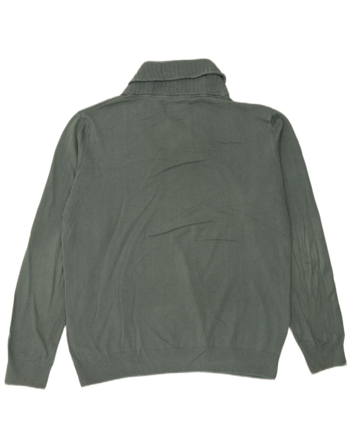 Maglione Zara da uomo con collo a scialle grande in cotone verde