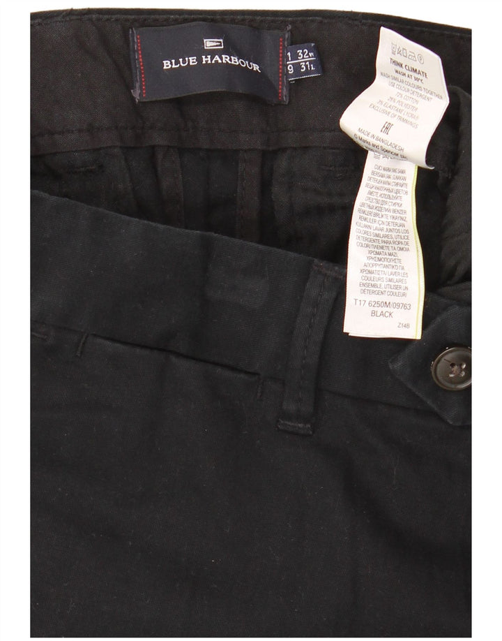 MARKS & SPENCER Pantaloni da abito dritti Harbour blu da uomo W32 L31 Blu navy