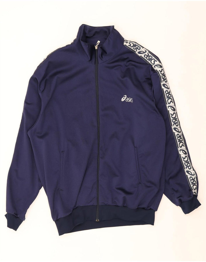 Giacca sportiva da uomo con grafica Asics IT 58 3XL Blu navy Colourblock