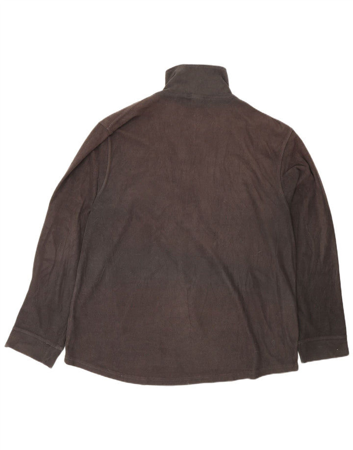 Maglione in pile Reebok da uomo con zip e collo grande grigio