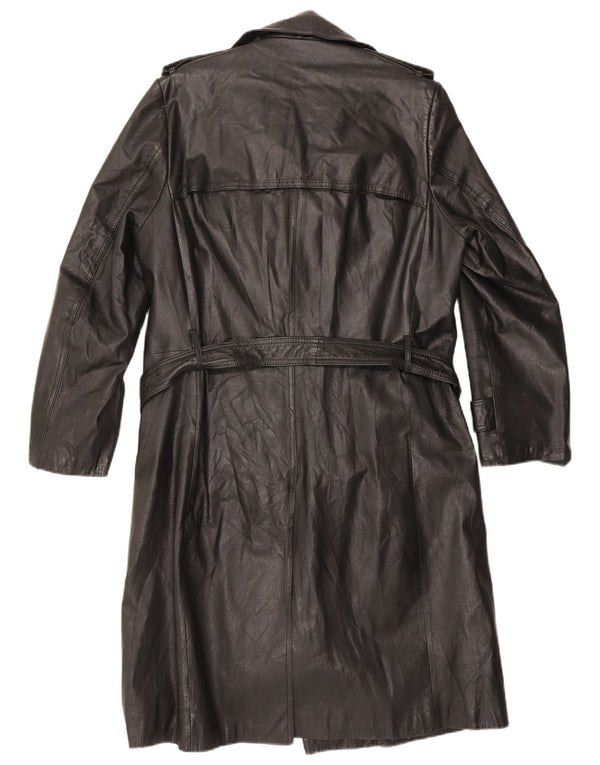 Cappotto in pelle vintage da uomo EU 46 piccolo nero