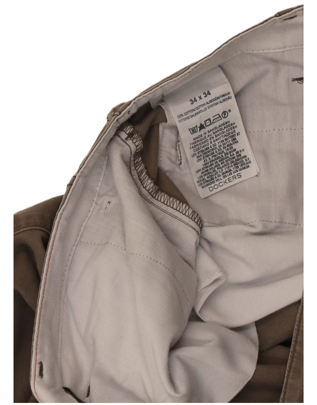 Pantaloni chino dritti da uomo Dockers W34 L34 in cotone grigio