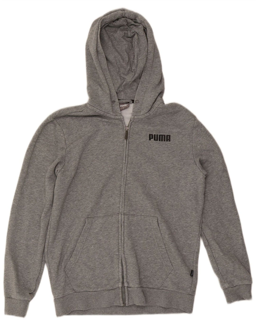 Felpa con cappuccio e zip Puma da uomo piccola grigia screziata