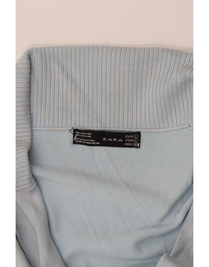 Maglione cardigan da donna Zara UK 16 grande rayon blu