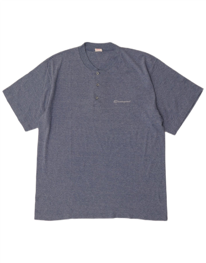 T-shirt da uomo Champion Top XL in cotone chiazzato blu