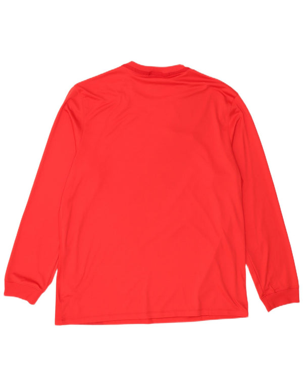 NIKE Top Dri Fit da uomo a maniche lunghe XL rosso in poliestere color block