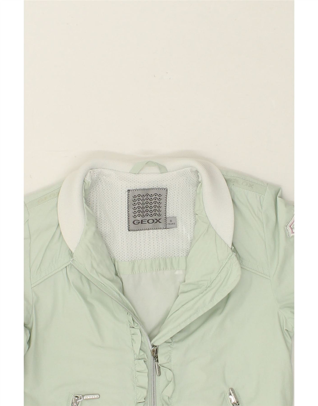 GEOX Girls Bomber Jacket 5-6 Years Green Polyamide Vintage Geox and Second-Hand Geox from Messina Hembry 