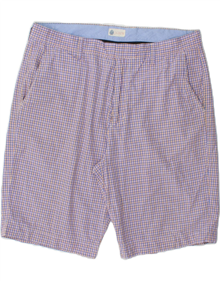 J. CREW Mens Chino Shorts W36 Large Purple Check Cotton Vintage J. Crew and Second-Hand J. Crew from Messina Hembry 