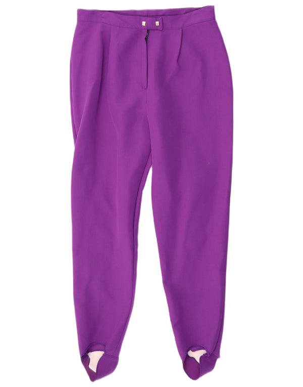 Pantaloni con staffa vintage da donna IT 46 Large W28 L29 Sport in acrilico viola