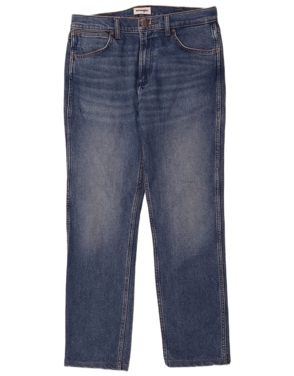 Wrangler Mens Greensboro Straight Jeans W32 L32 Blue Cotton