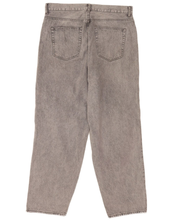 Zara Mens Straight Jeans EU 44 Large W34 L30 Grey Cotton