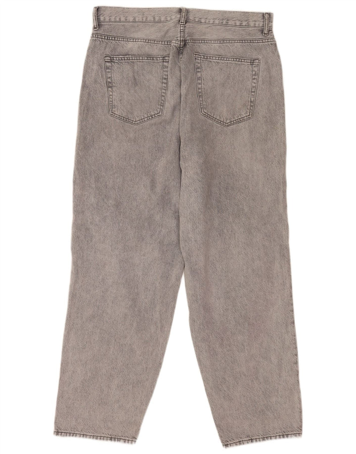Jeans dritti da uomo Zara EU 44 Large W34 L30 Cotone grigio