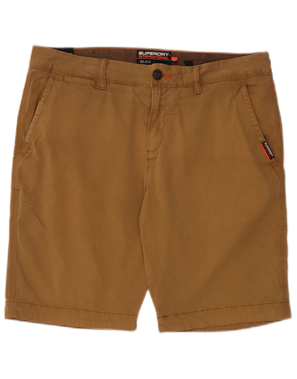 Pantaloncini chino slim da uomo Superdry W34 Large Beige Cotton