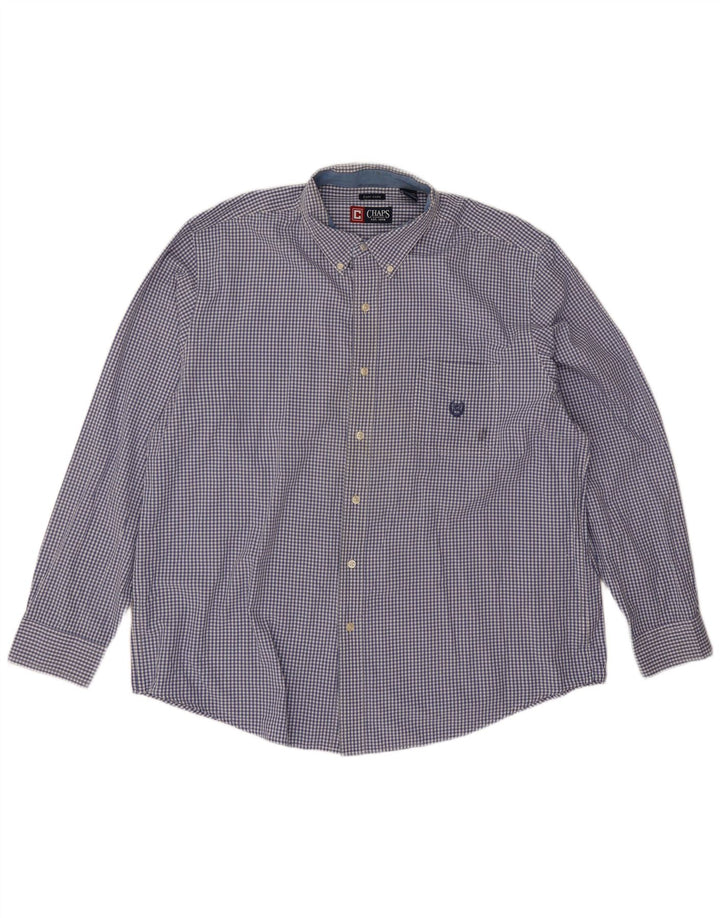 Camicia da uomo Chaps 2XL in cotone a quadri blu
