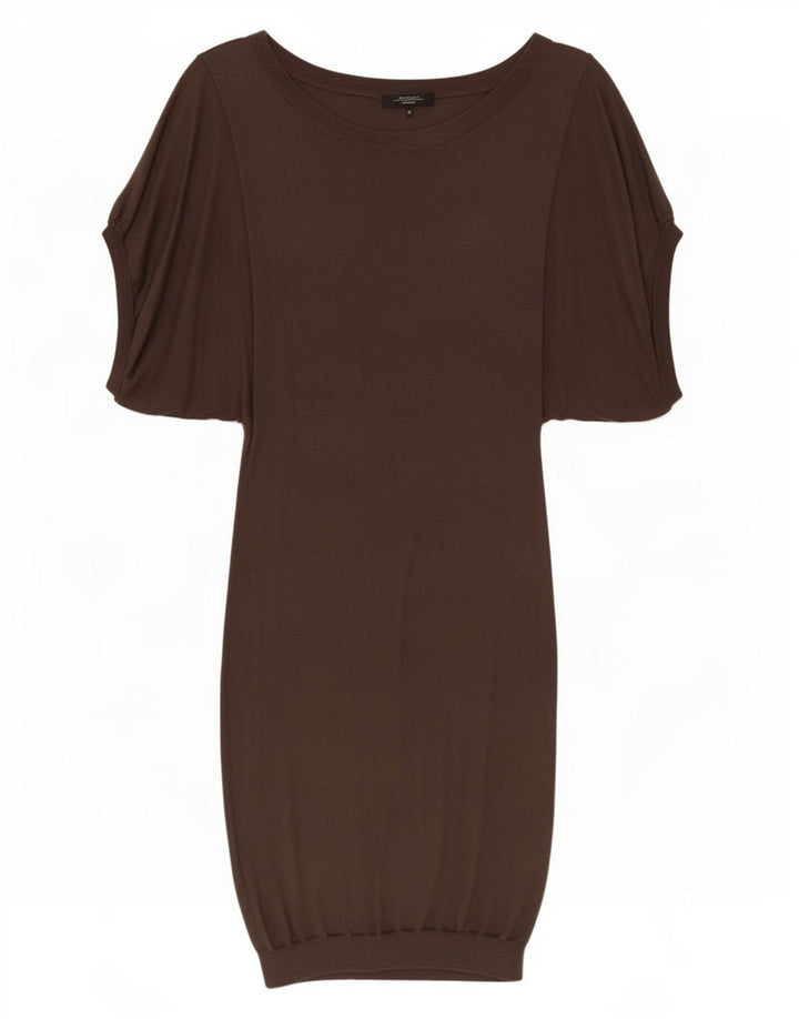 Abito maglione a maniche corte da weekend da donna Max Mara UK 12 Seta grigio medio