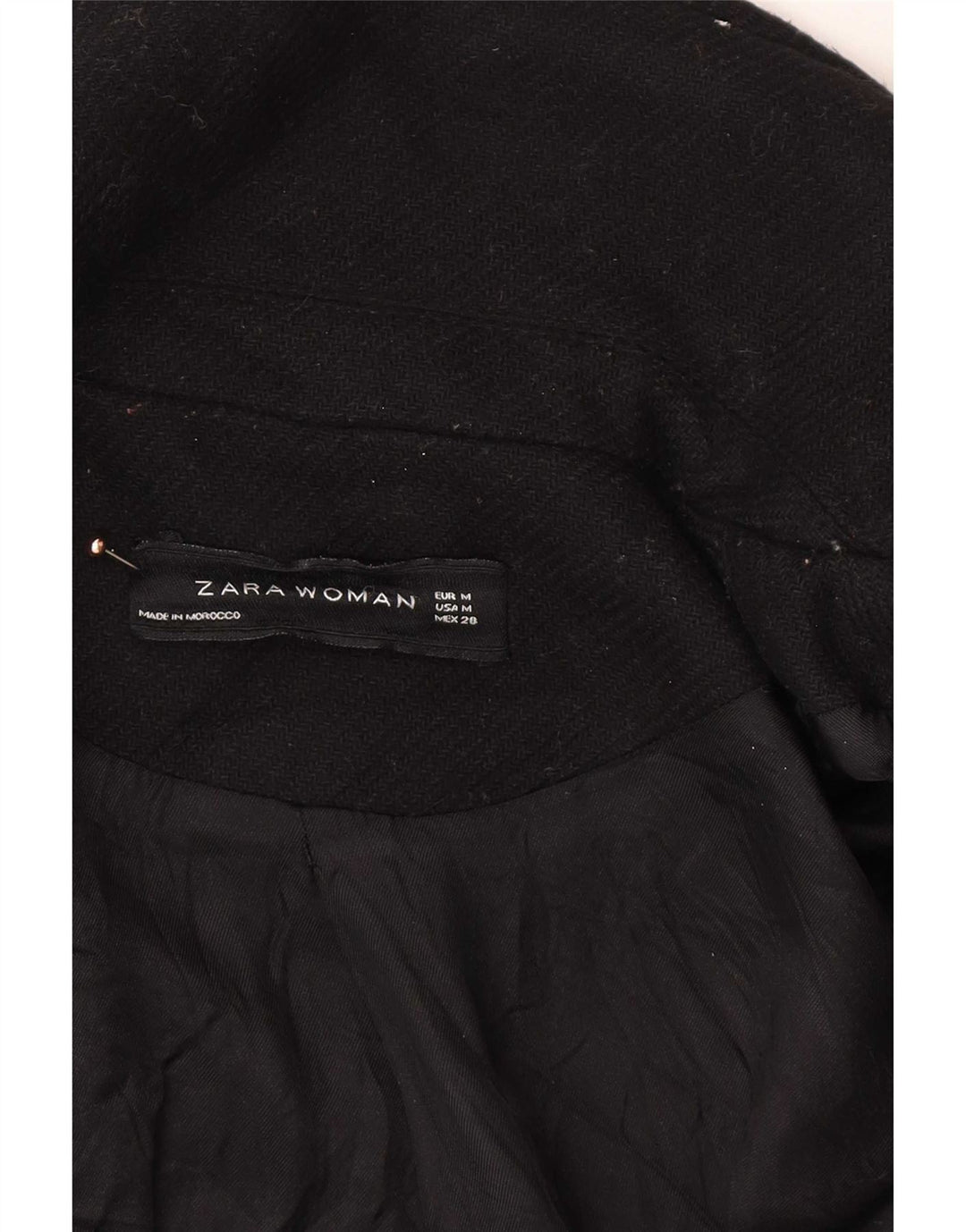 Cappotto Zara da donna UK 14 medio in lana nera