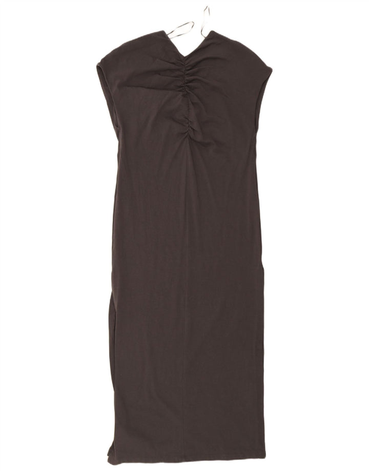 Abito lungo oversize senza maniche da donna Zara UK 10 piccolo in cotone grigio