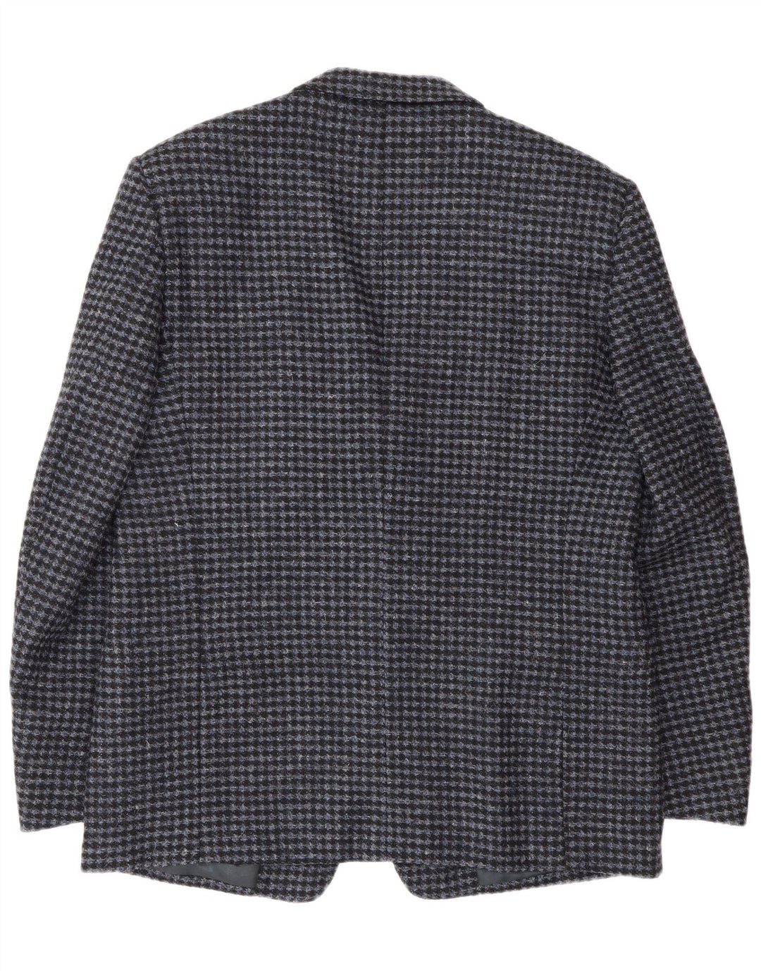 Giacca blazer vintage da uomo a 2 bottoni IT 56 3XL Lana vergine pied de poule blu