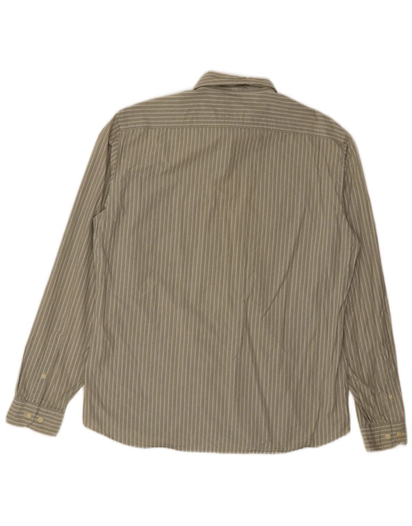 Camicia da uomo Marks & Spencer grande in cotone a righe kaki