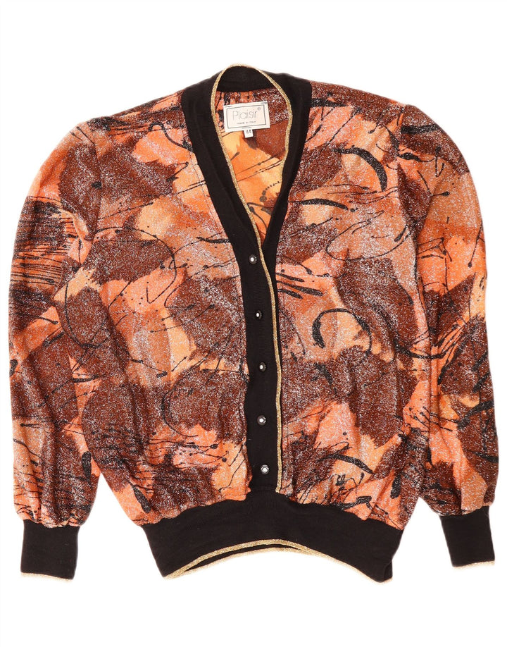 Maglione cardigan da donna con motivo astratto PLAISIR IT 44 Marrone medio
