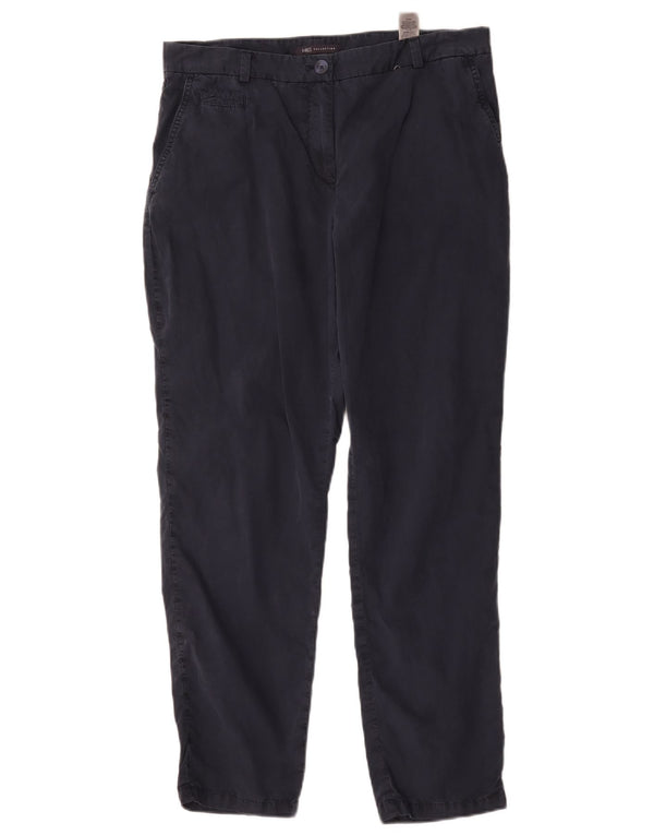 Pantaloni chino regolari da donna Marks & Spencer UK 14 Large W34 L28 Blu navy