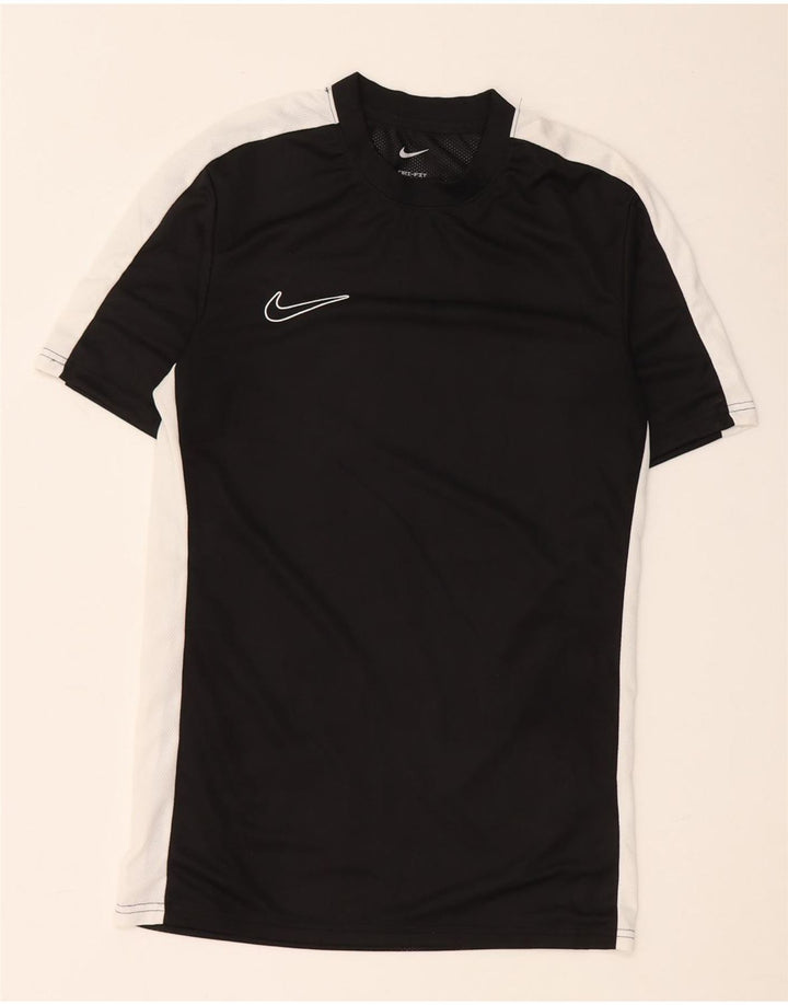 T-shirt Nike Dri Fit Slim Fit da uomo, piccola, in poliestere color block nero