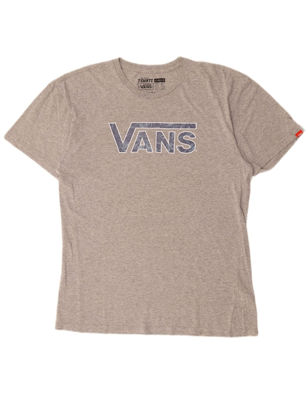 T-shirt grafica da uomo con vestibilità classica VANS, taglia grande, in cotone grigio