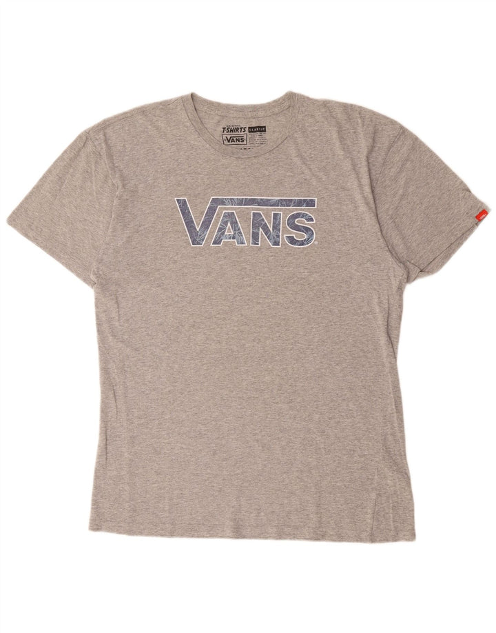 T-shirt grafica da uomo con vestibilità classica VANS, taglia grande, in cotone grigio