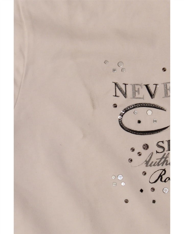 CHAMPION Giacca da tuta grafica Easy Fit da donna UK 16 Large Bianca