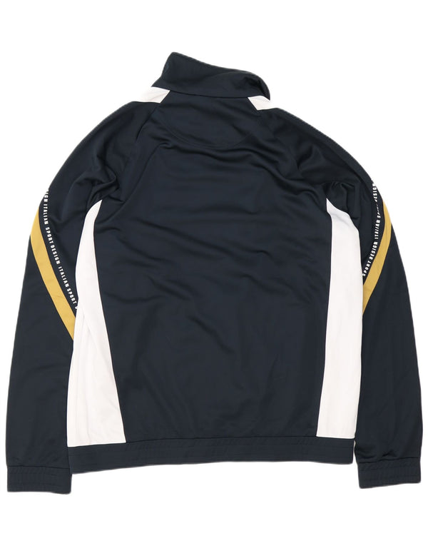 Giacca da tuta grafica da uomo Lotto 2XL Poliestere color block blu navy