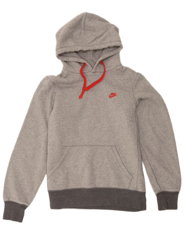 Felpa con cappuccio da uomo Nike in cotone color block grigio medio