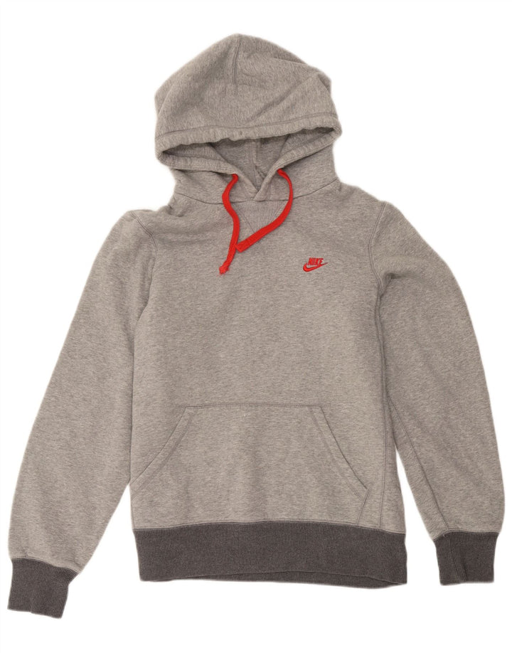 Felpa con cappuccio da uomo Nike in cotone color block grigio medio